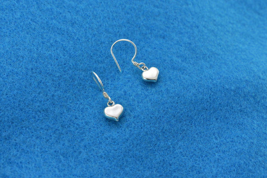 small heart earrings | Dangle Earrings | Sterling Silver Earrings