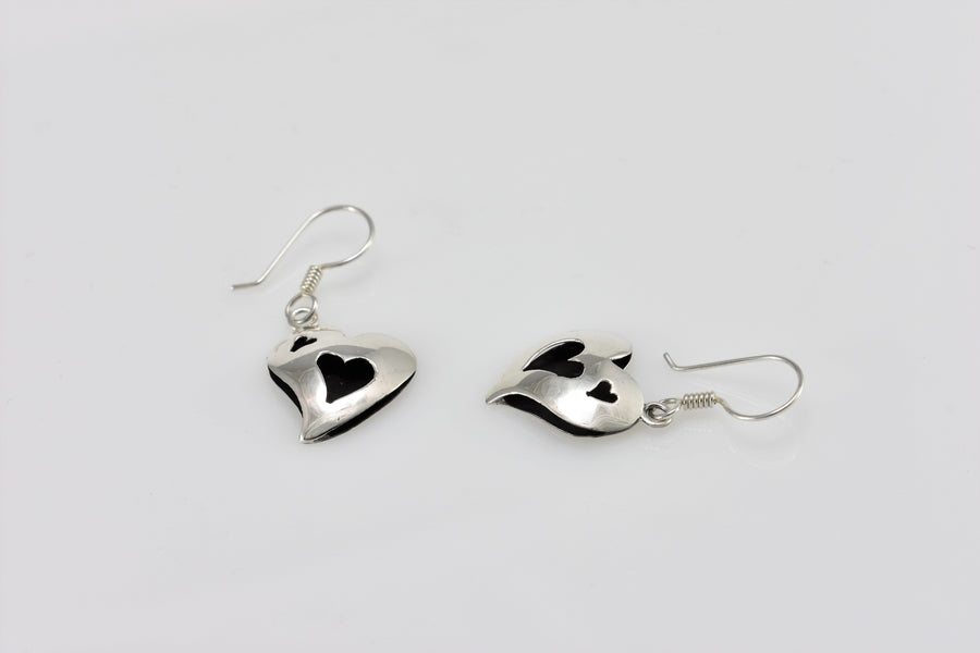 Triple Heart Dangle Earrings | Dangle Earrings | Sterling Silver Earrings