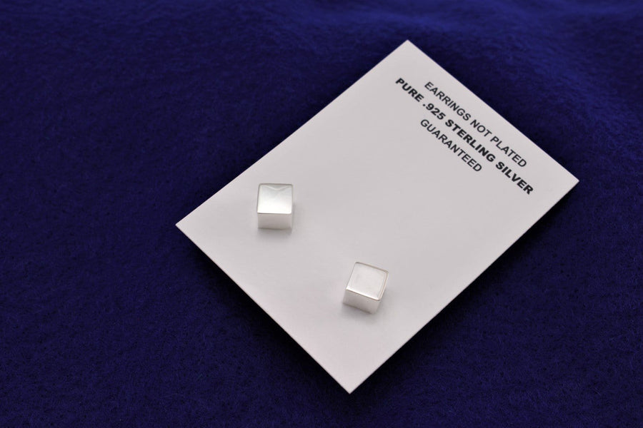 cube earrings | Hoop Earrings | Sterling Silver Earrings