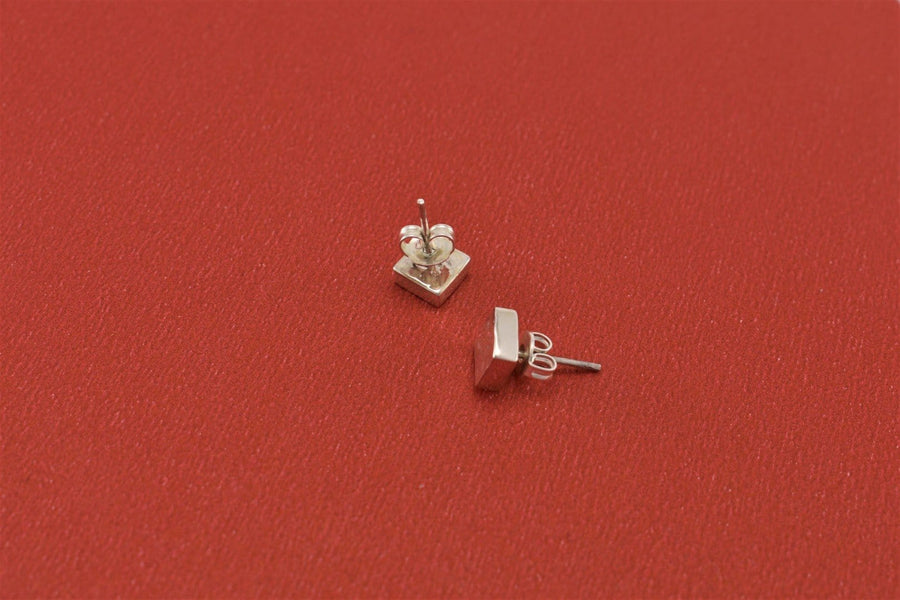 square silver earrings | Stud Earrings | Sterling Silver Earrings
