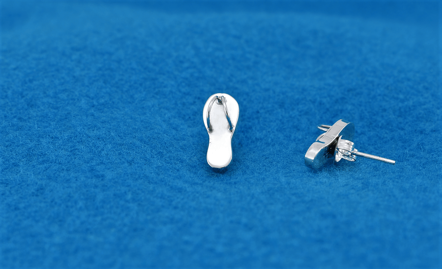 Silver Flip Flop Earrings | Hoop Earrings | Sterling Silver Earrings