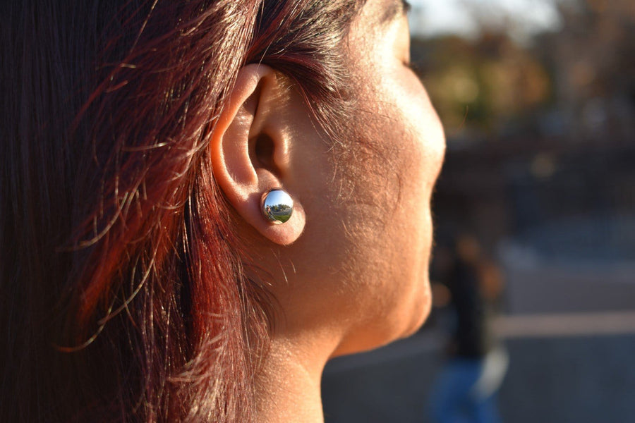 button stud earrings | Hoop Earrings | Sterling Silver Earrings