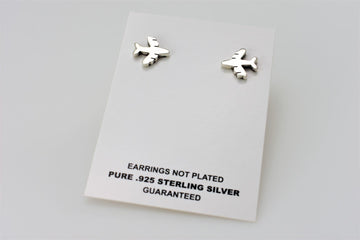 Airplane Earrings | Stud Earrings | Sterling Silver Earrings