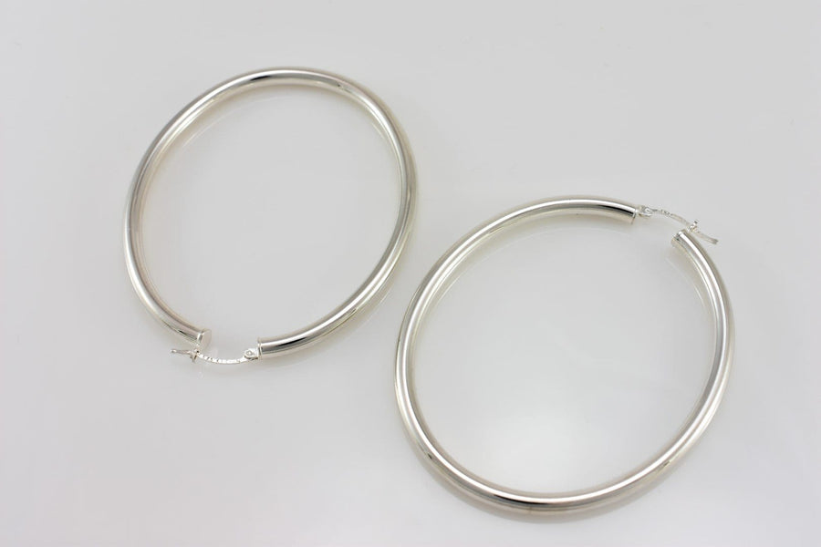 Thick Silver Hoop Earrings | Stud Earrings | Sterling Silver Earrings