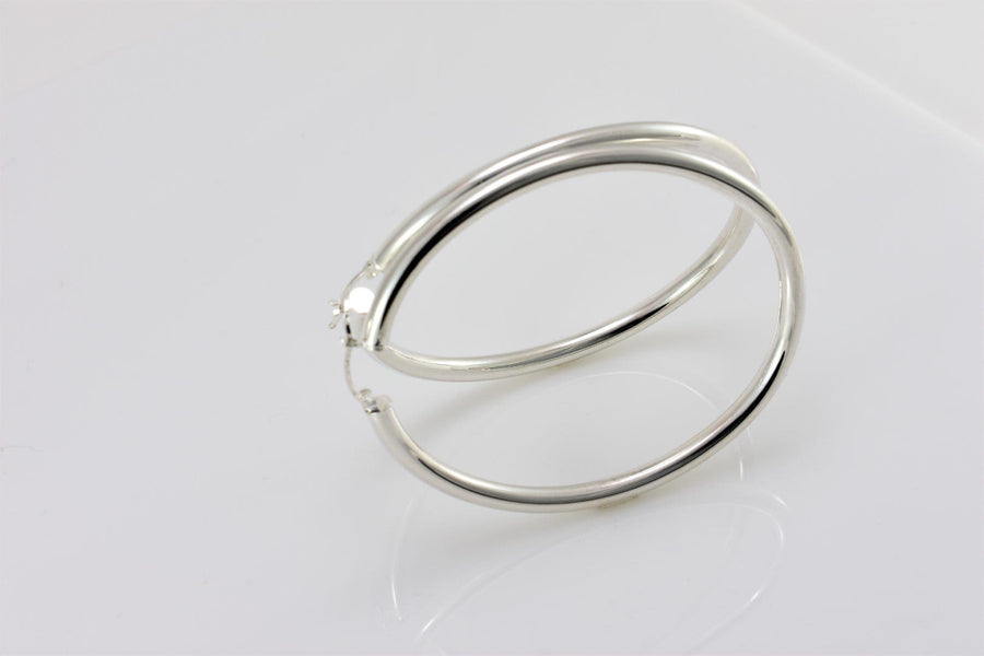 Extra Large Silver Hoop Earrings | Stud Earrings | Sterling Silver Earrings