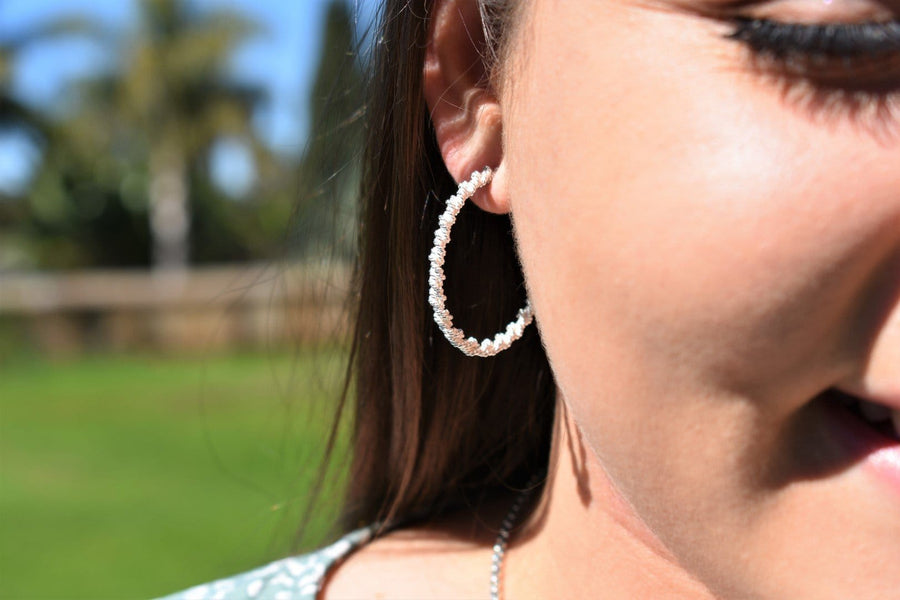 Twisted Silver Hoop Earrings | Sterling Silver Earrings
