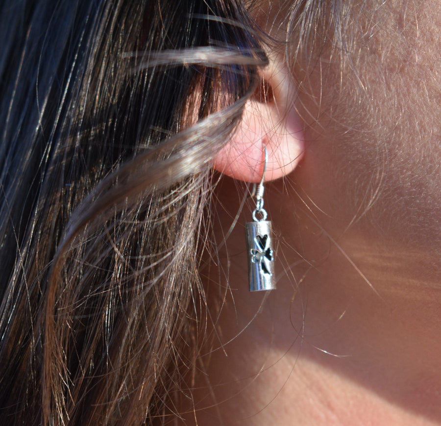 four leaf clover earrings | Dangle Earrings | Sterling Silver Earrings