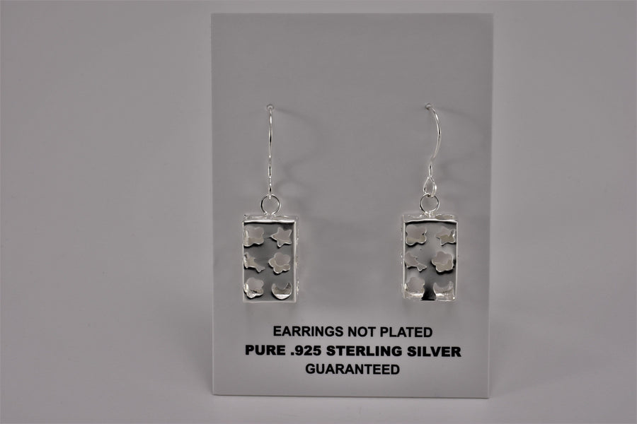 Square Earrings | Dangle Earrings | Sterling Silver Earrings