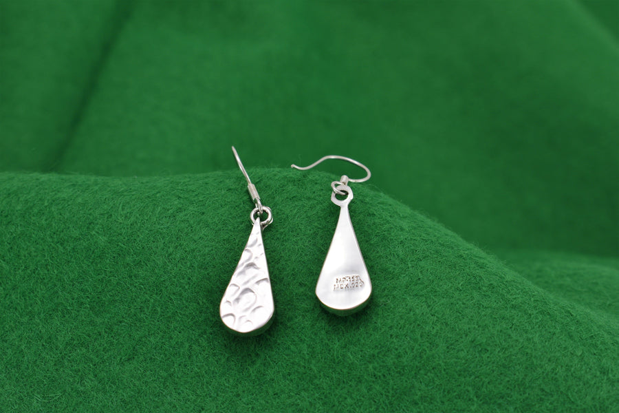 hammered artesian drop earrings |Dangle Earrings | Sterling Silver Earrings
