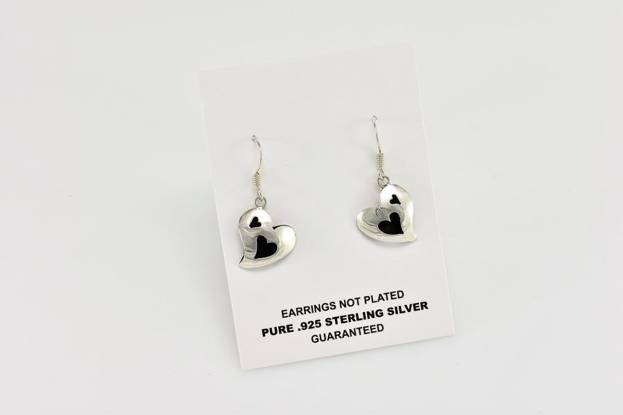Heart Dangle Earrings | Dangle Earrings | Sterling Silver Earrings