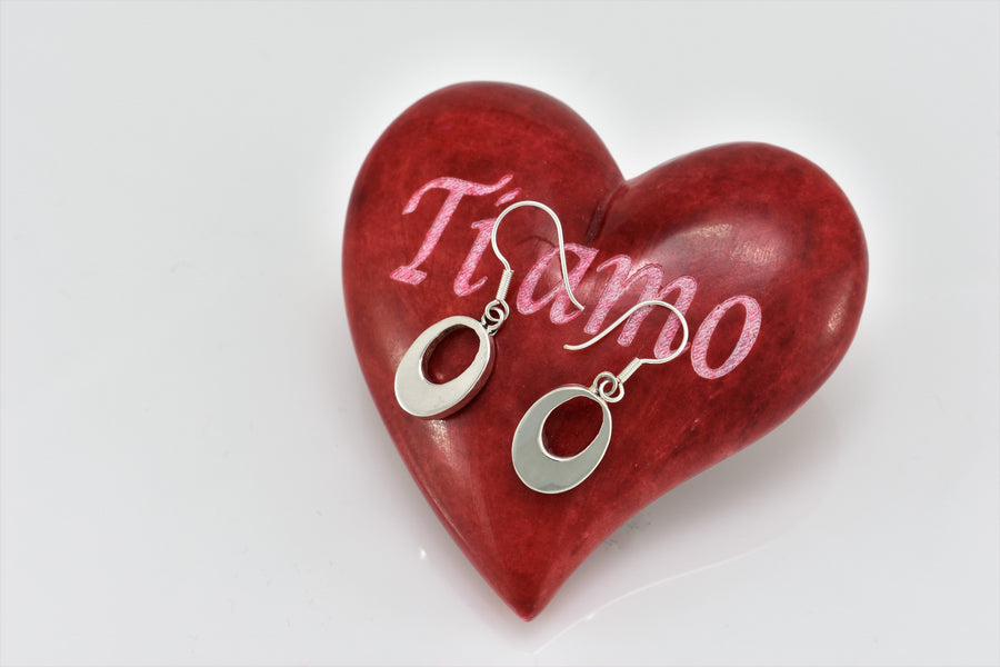 Oval Earrings | Dangle Earrings | Sterling Silver Earrings