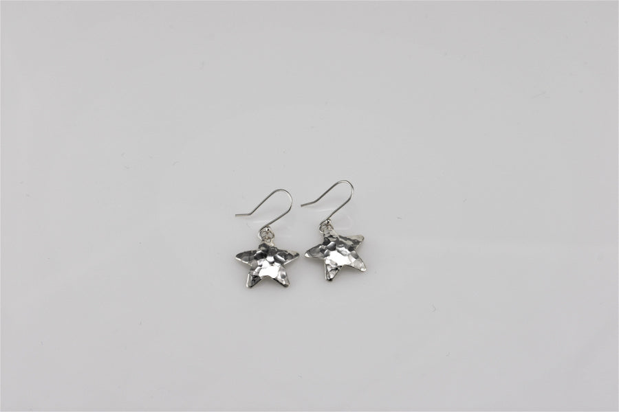 silver star earrings | Dangle Earrings | Sterling Silver Earrings
