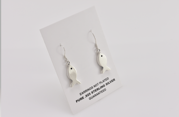 Fishbone Earrings | Dangle Earrings | Sterling Silver Earrings