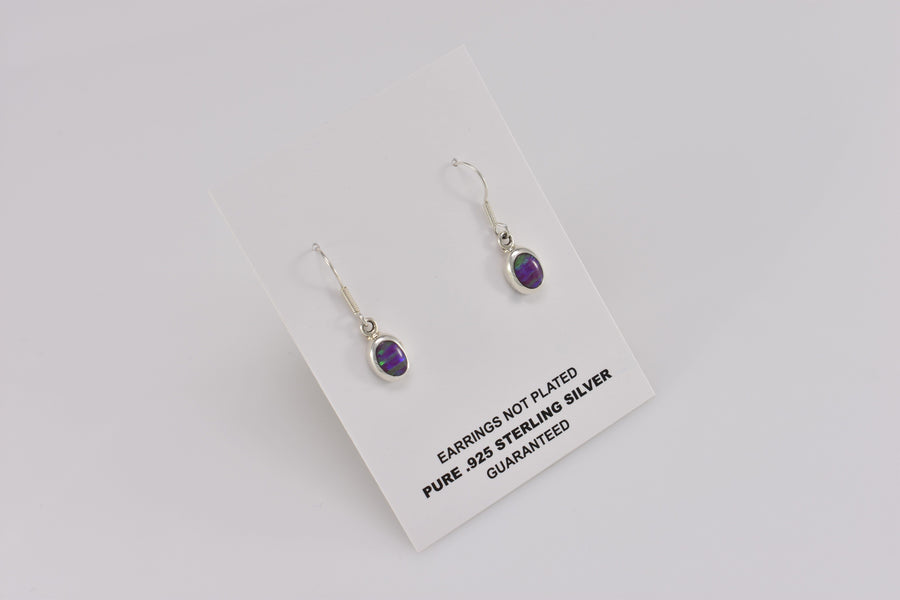 Lab Created Opal Earrings | Dangle Earrings | Sterling Silver Earrings
