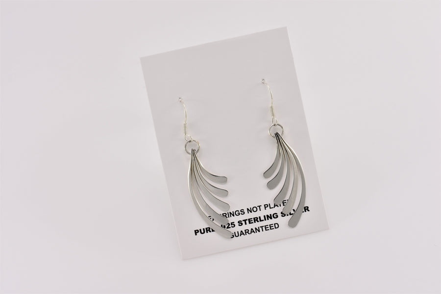Sterling Silver Fan Earrings | Dangle Earrings | Sterling Silver Earrings