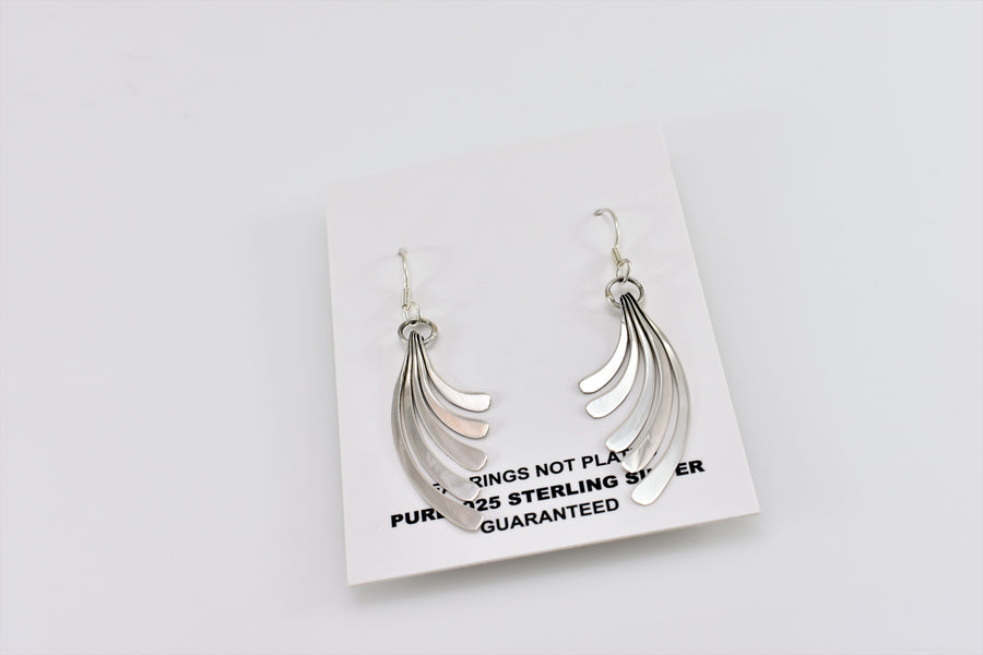 Fan Earrings | Dangle Earrings | Sterling Silver Earrings