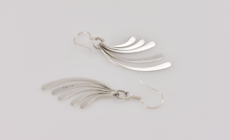 Silver Feather Earrings | Dangle Earrings | Sterling Silver Earrings