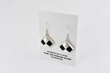 Black and silver earrings | Dangle Earrings | Sterling Silver Earrings