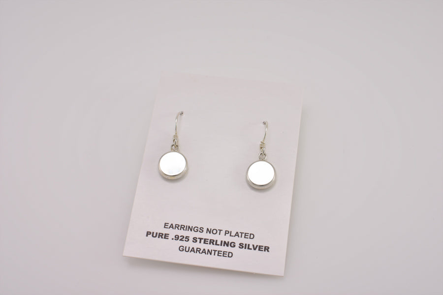 silver button earrings | Dangle Earrings | Sterling Silver Earrings