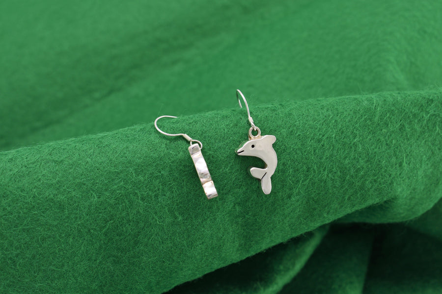 dolphin earrings silver | Dangle Earrings | Sterling Silver Earrings
