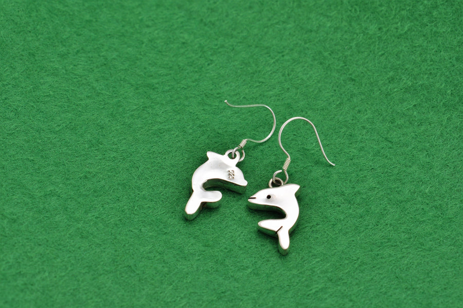 dolphin earrings dangle | Dangle Earrings | Sterling Silver Earrings