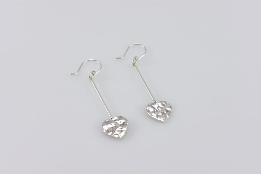heart earrings | Dangle Earrings | Sterling Silver Earrings