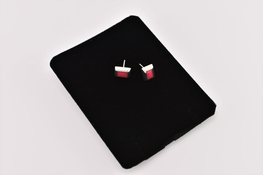 Pink Stud Earrings | Sterling Silver Earrings