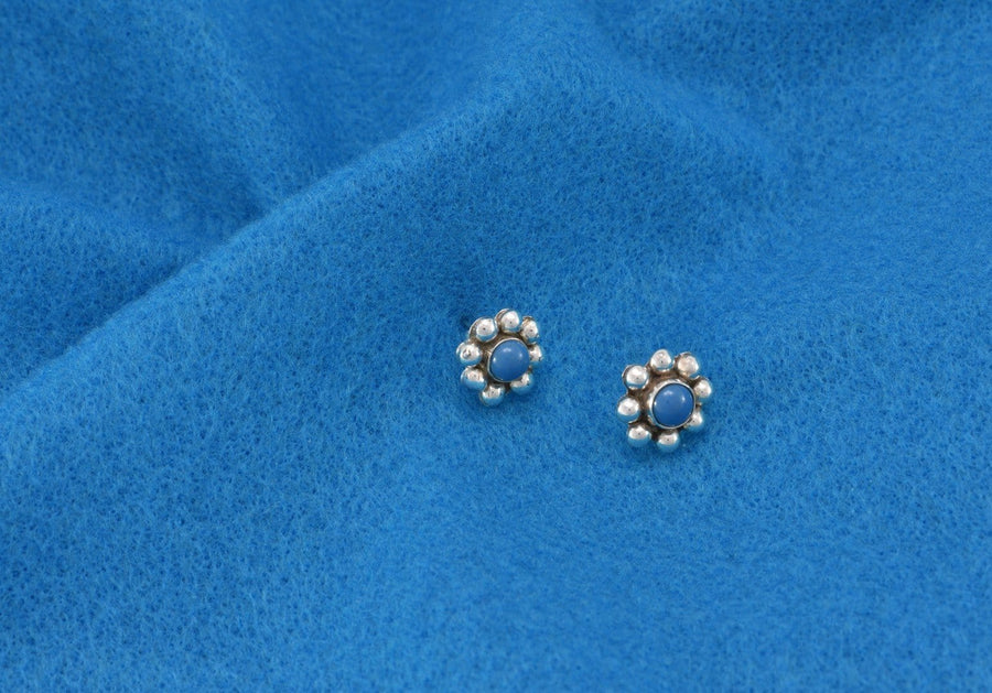 Blue Stud Earrings | Hoop Earrings | Sterling Silver Earrings