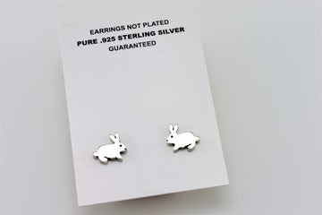 Sterling Silver Bunny Earrings | Hoop Earrings 