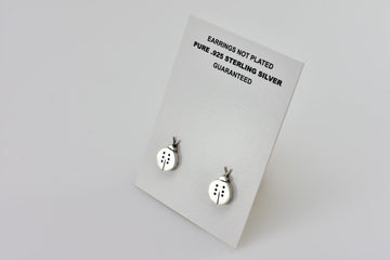 Lady Bug Stud Earrings  | Sterling Silver Earrings