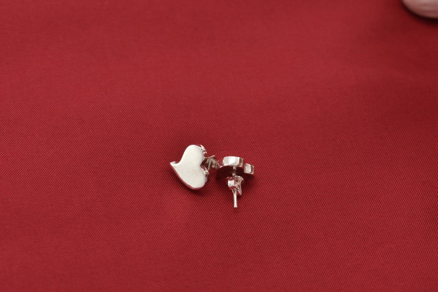 Heart Stud Earrings | Sterling Silver Earrings