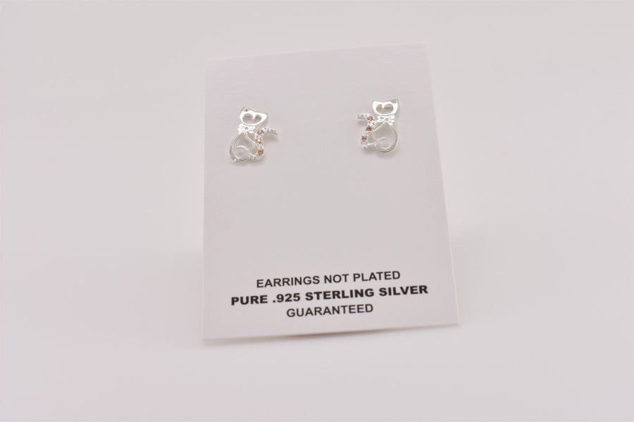 Cat Stud Earrings  | Sterling Silver Earrings