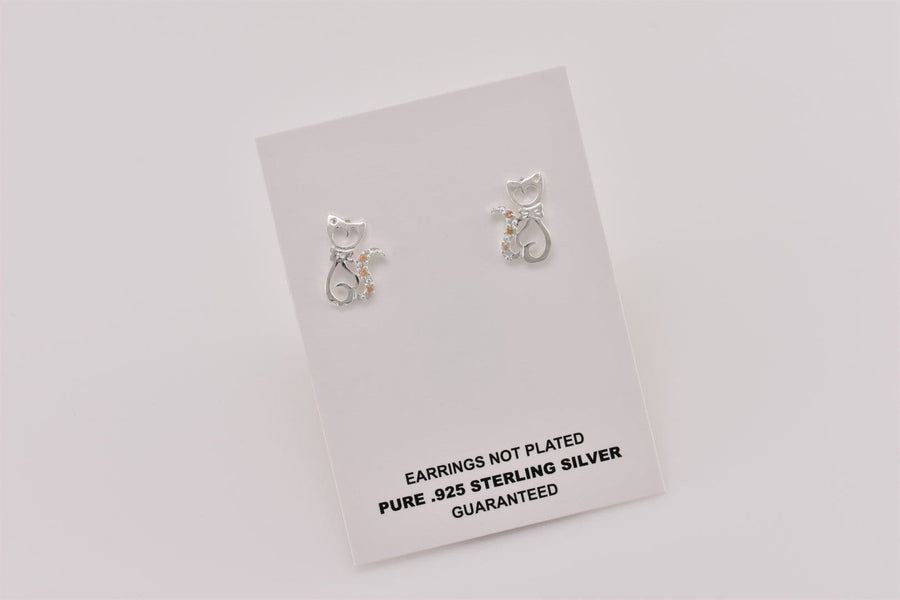 Cat Earrings | Stud Earrings | Sterling Silver Earrings