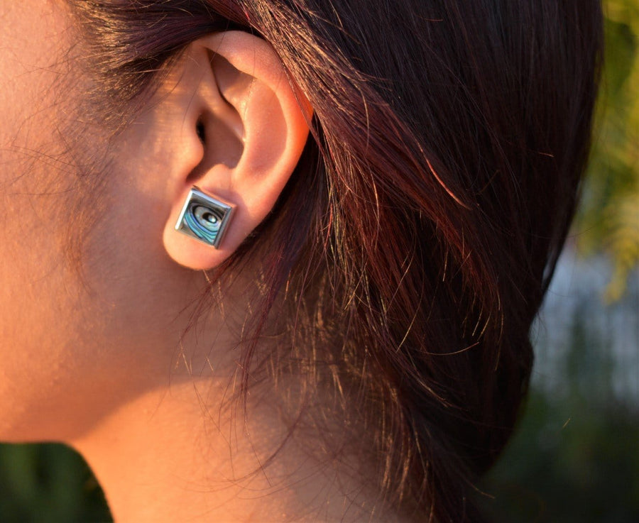 Cute Abalone earrings | Stud Earrings | Sterling Silver Earrings