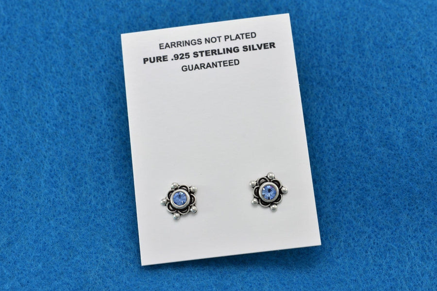 Blue Silver Earrings | Hoop Earrings | Sterling Silver Earrings