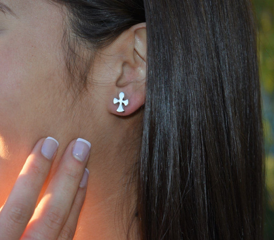 fun cross earrings | Stud Earrings | Sterling Silver Earrings