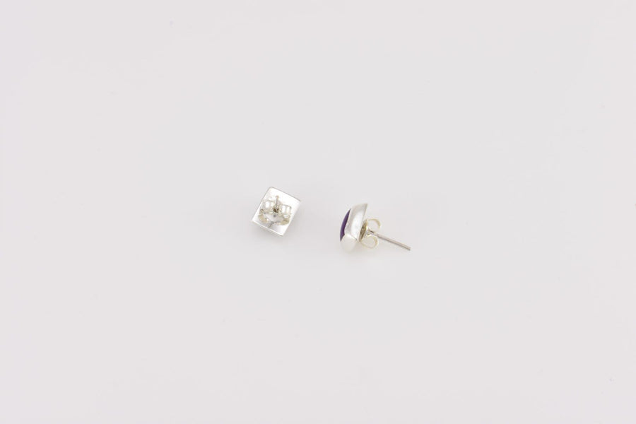Purple silver stud Earrings | Sterling Silver Earrings