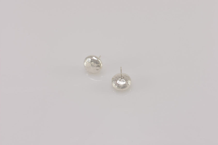 hammered silver stud earrings | Hoop Earrings | Sterling Silver Earrings