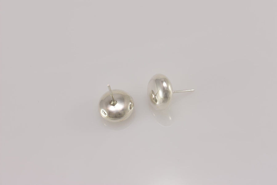 silver button earrings | Hoop Earrings | Sterling Silver Earrings