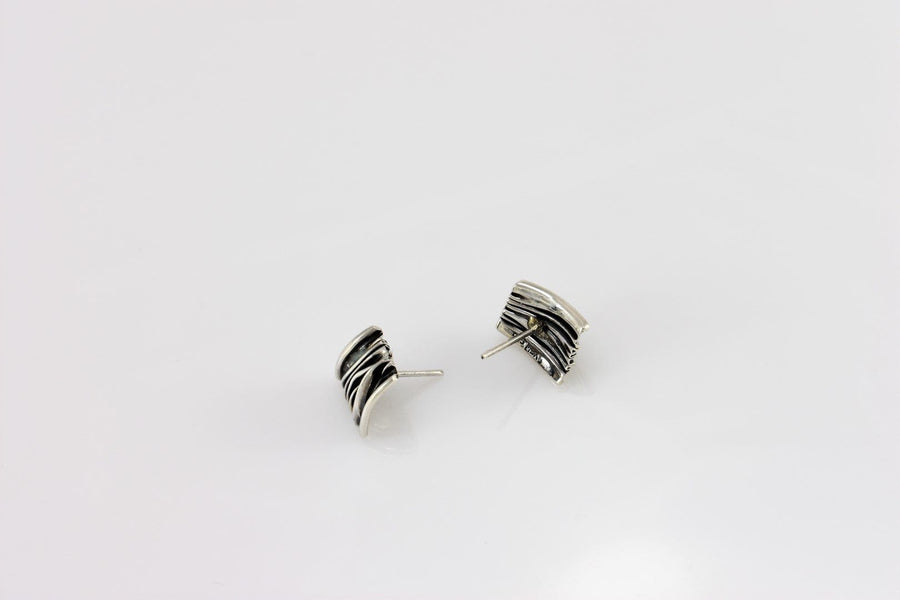 Black and silver earrings | Stud Earrings | Sterling Silver Earrings
