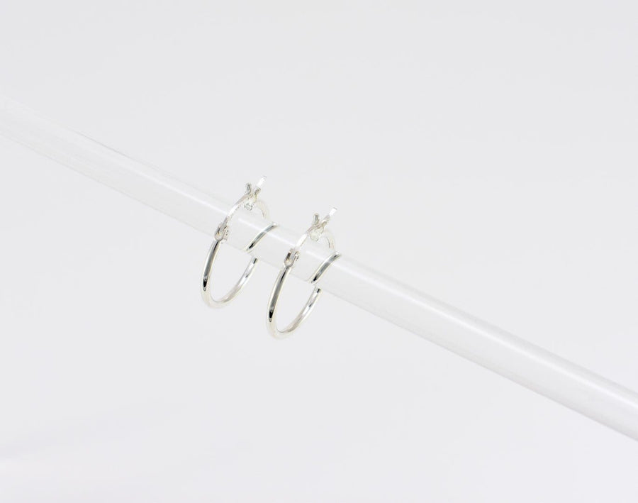 small classic silver hoop earrings