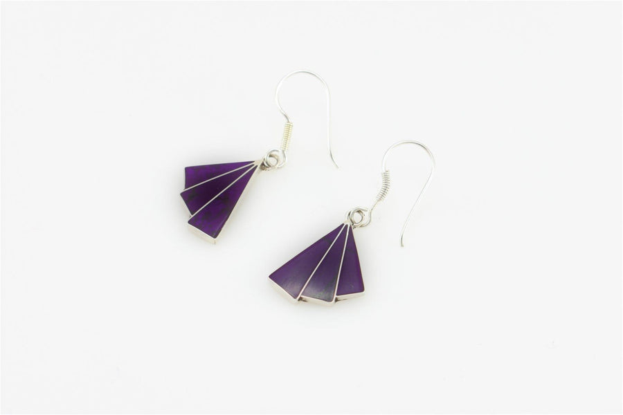Purple Silver Dangle Earrings | Dangle Earrings | Sterling Silver Earrings
