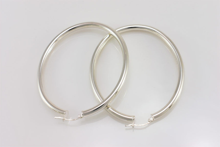 Chunky Silver Hoop Earrings | Stud Earrings | Sterling Silver Earrings