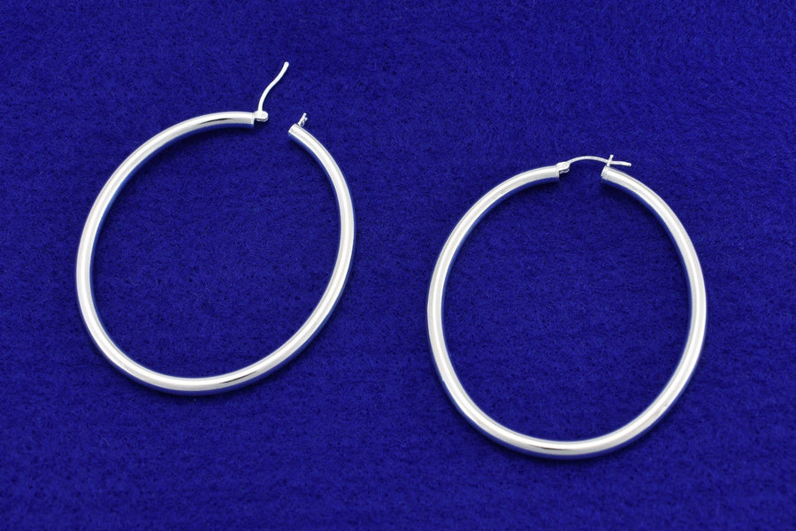 Wide Silver Hoop Earrings | Stud Earrings | Sterling Silver Earrings