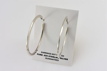 Oval Earrings | Hoop Earrings | Sterling Silver Earrings