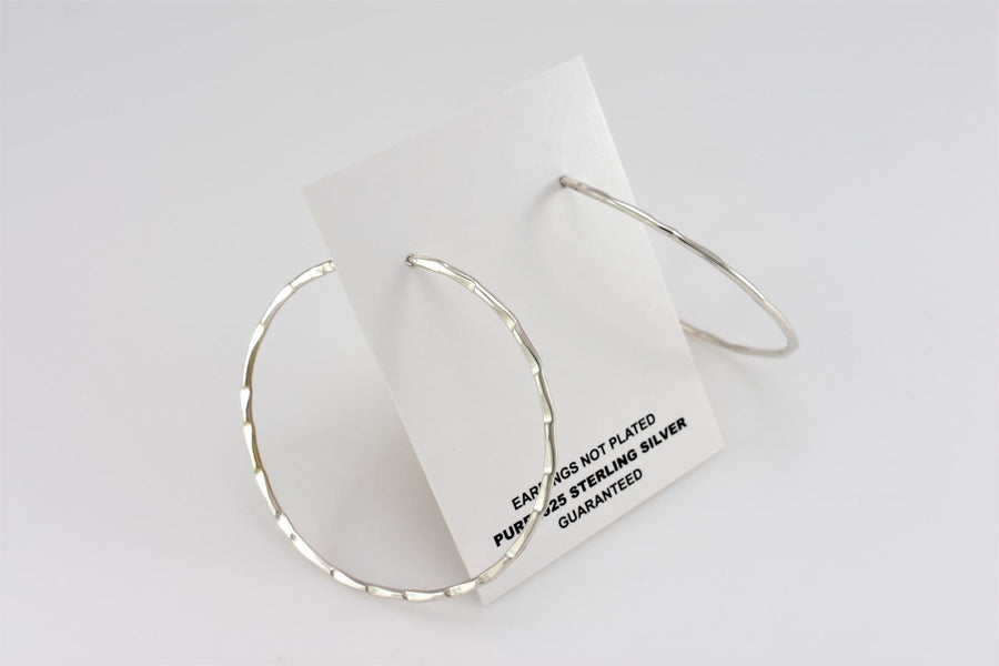 Twisted Silver Hoop Earrings | Sterling Silver Earrings