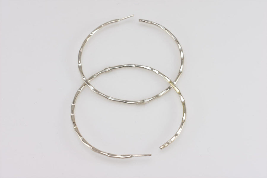 Large silver hoop earrings| Sterling Silver Earrings